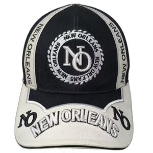 Sun Products New Orleans Embroidered Baseball Cap Black White OS Strapback Hat